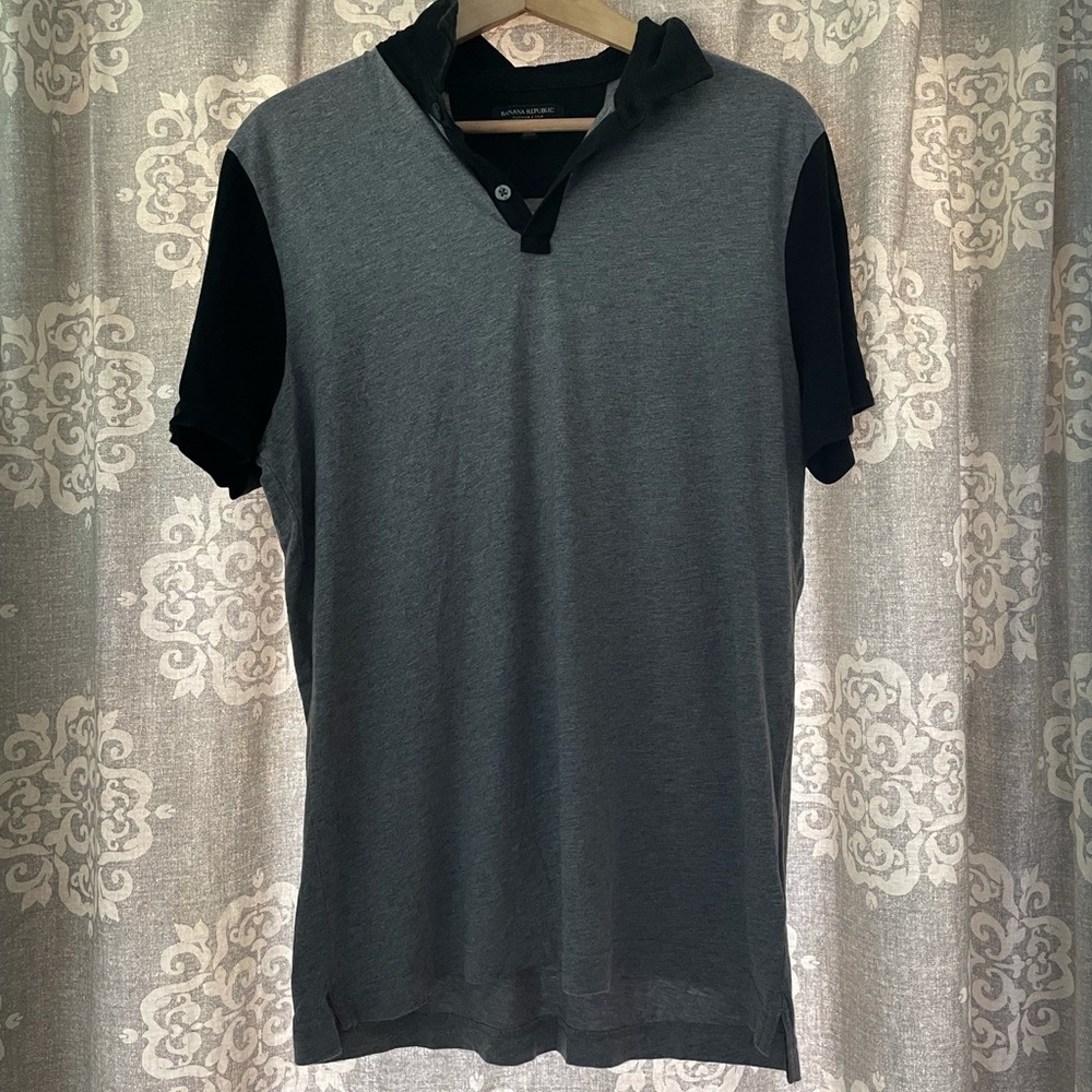 Banana Republic black and grey polo